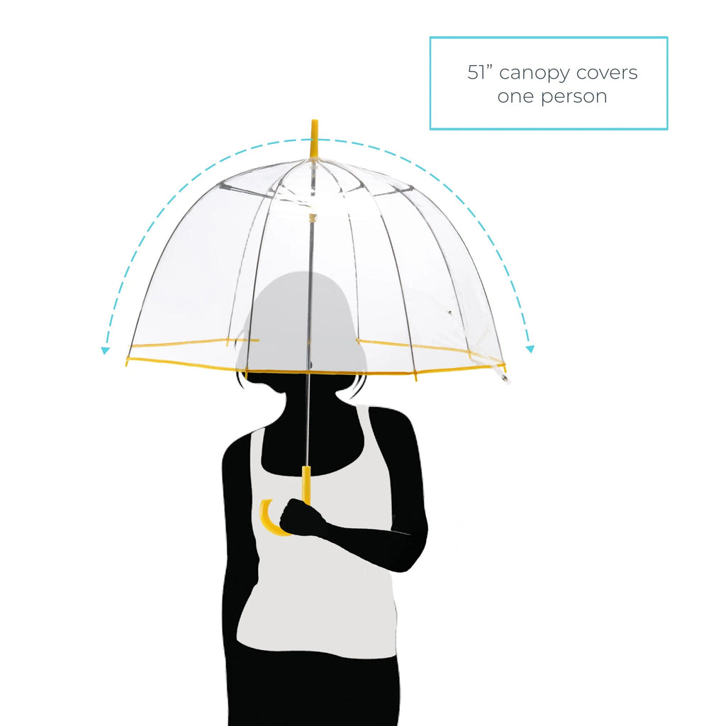 Transparenter Regenschirm mit langem Griff